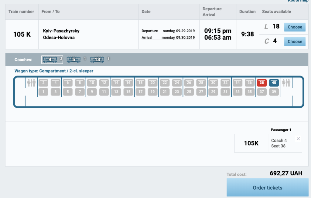 odessa aniamaluje pociąg kuszetka cena