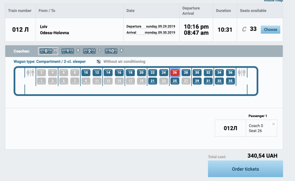 odessa aniamaluje pociąg kuszetka cena