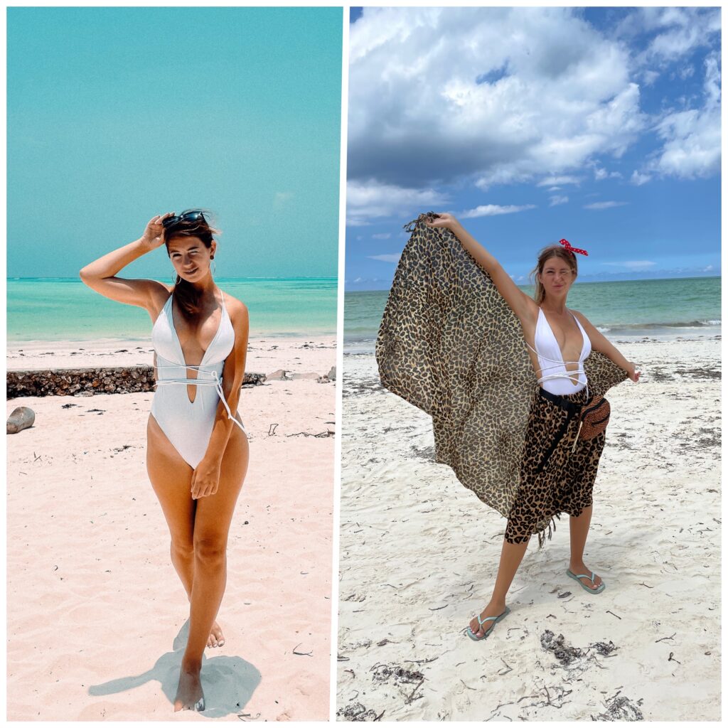 Biały wiązany, jednoczęściowy strój kąpielowy