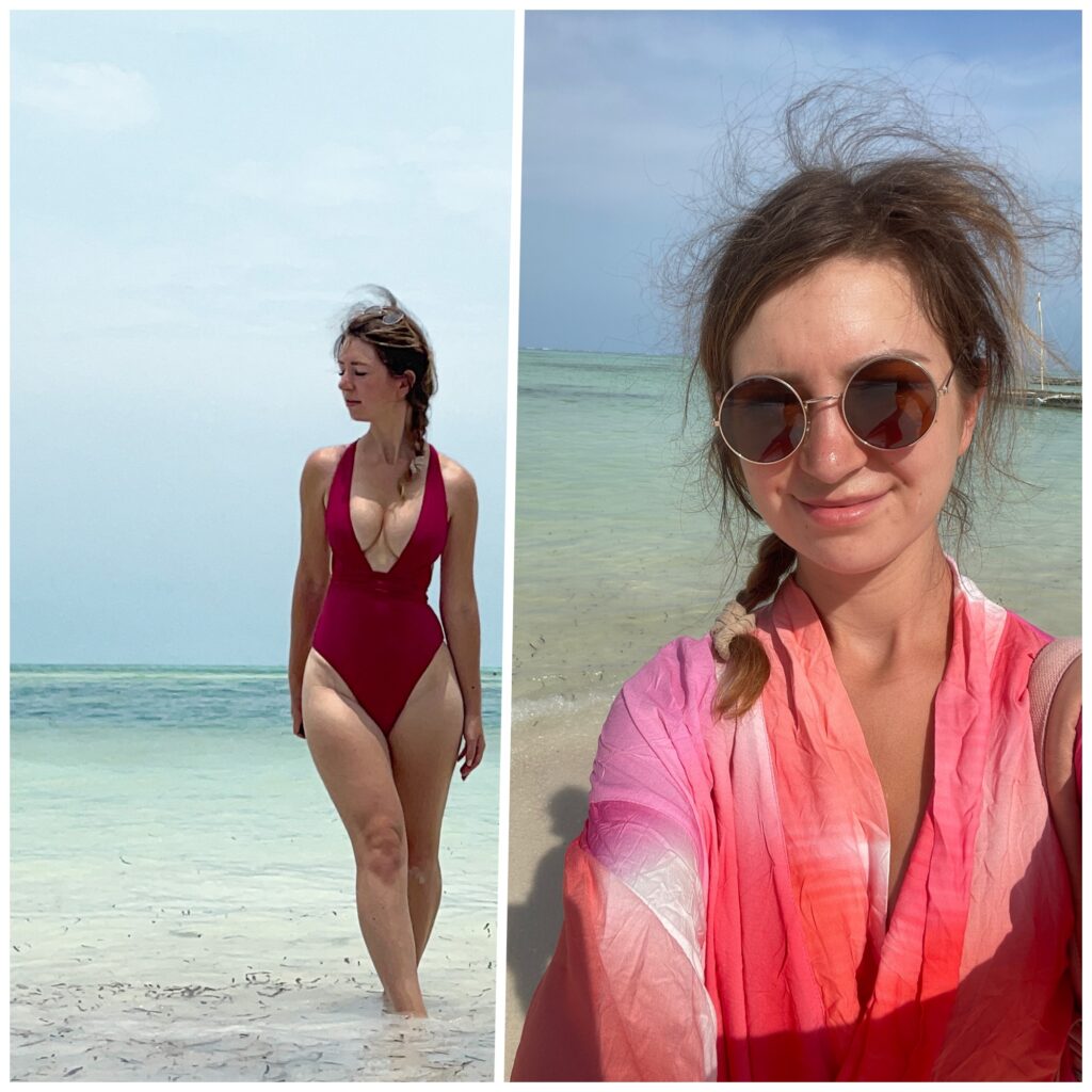 Bordowy jednoczęściowy strój kąpielowy i kimono Naree